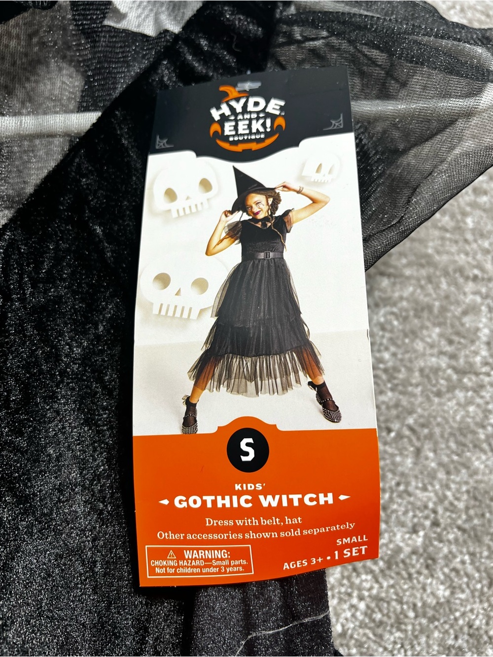 Hyde & EEK Girls Black Gothic Witch Halloween Costume Size Small 6-7